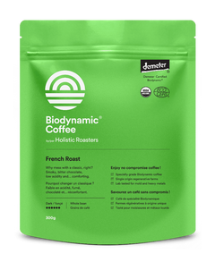 French Roast dark roast Biodynamic coffee bag